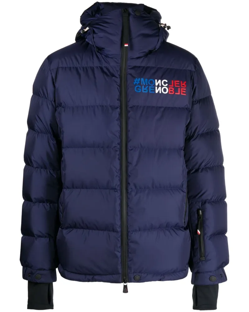 Moncler Gefütterte Isorno Jacke mit Logo-Print - Blau Blau