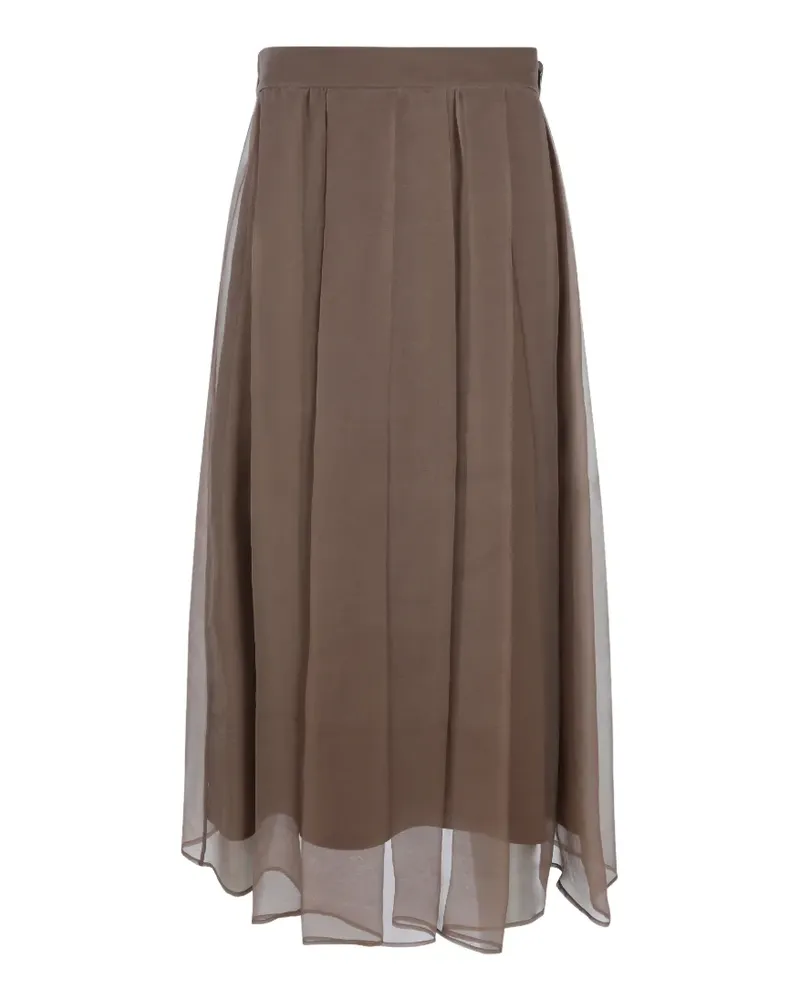 Brunello Cucinelli silk-chiffon maxi skirt - Braun Braun