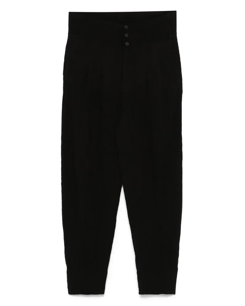 TRANSIT High-Waist-Hose mit Prägung - Schwarz Schwarz