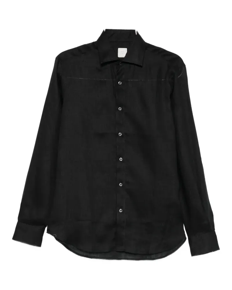 120% Lino buttoned shirt - Schwarz Schwarz