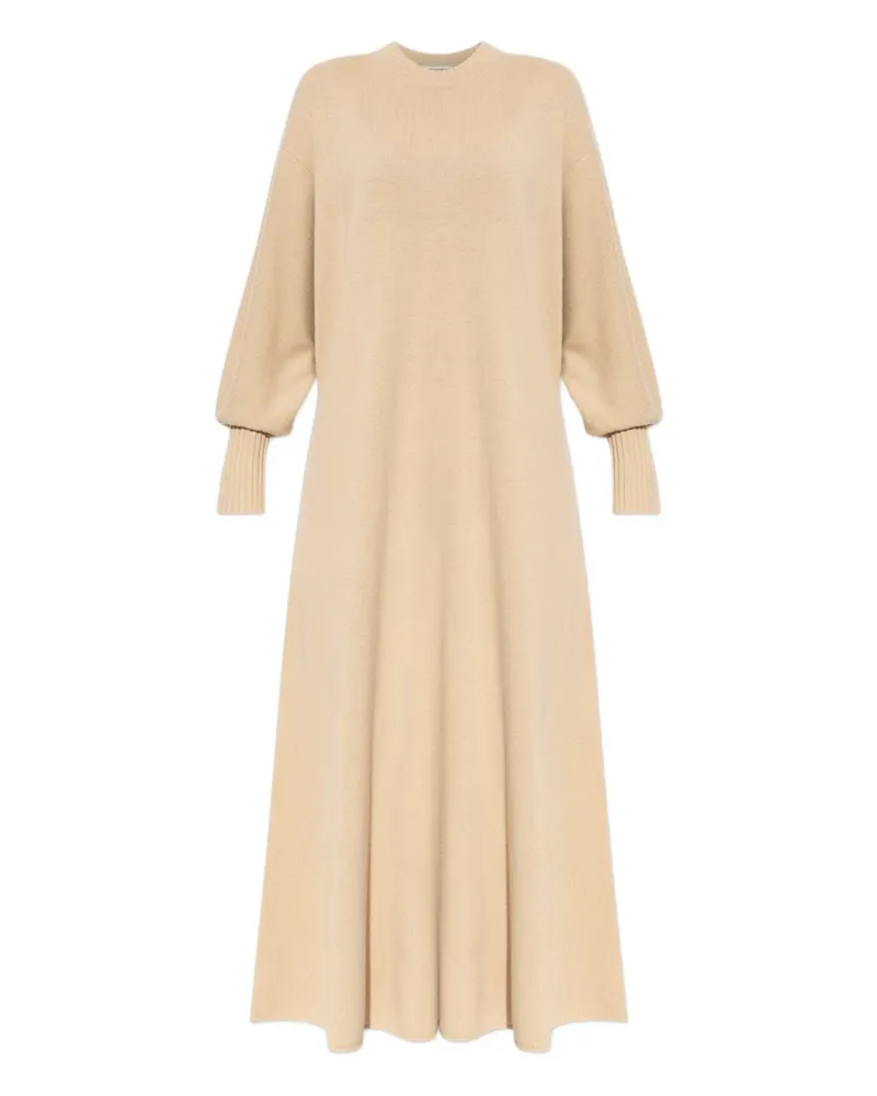 By Malene Birger Liv ribbed puff-sleeve maxi dress - Nude Nude