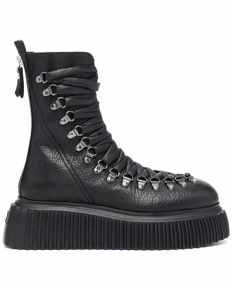 Attilio Giusti Leombruni Dromo Schnürstiefel - Schwarz Schwarz