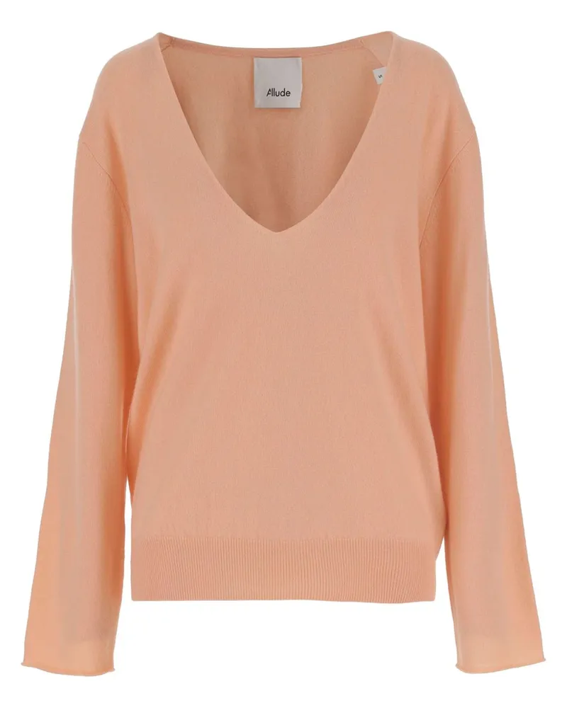 ALLUDE Pullover mit V-Ausschnitt - Orange Orange