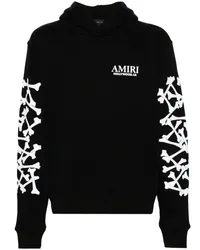 Amiri Bones Stacked Hoodie aus Lyocell Schwarz