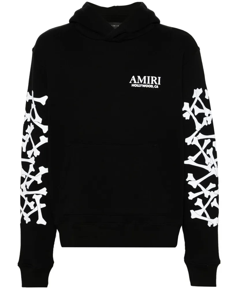 Amiri Bones Stacked Hoodie aus Lyocell - Schwarz Schwarz