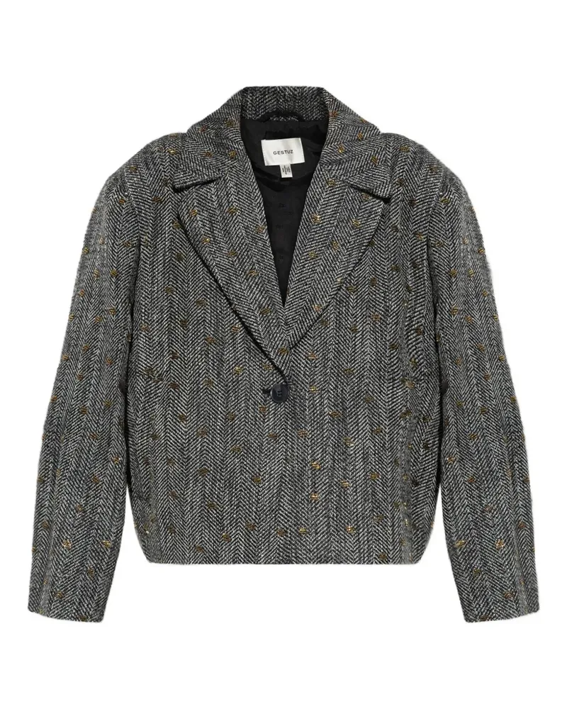Gestuz herringbone-pattern blazer - Schwarz Schwarz
