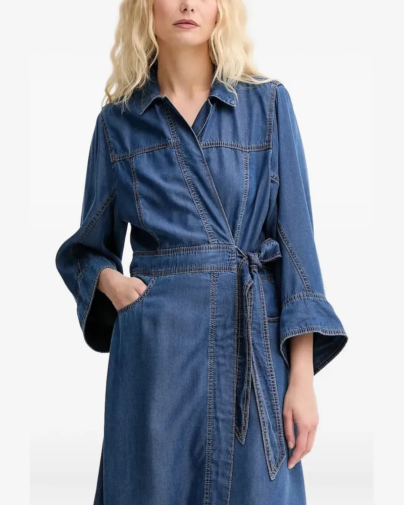 MUNTHE Prescott Jeans-Midikleid im Wickelstil - Blau Blau