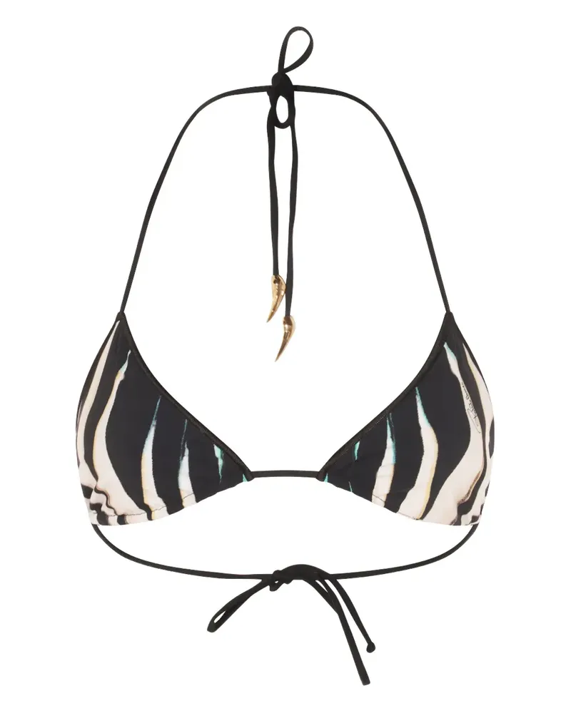 Roberto Cavalli Bikinioberteil mit Ray of Sea-Print - Schwarz Schwarz