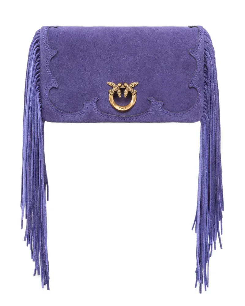 Pinko Schultertasche mit Fransen - Violett Violett