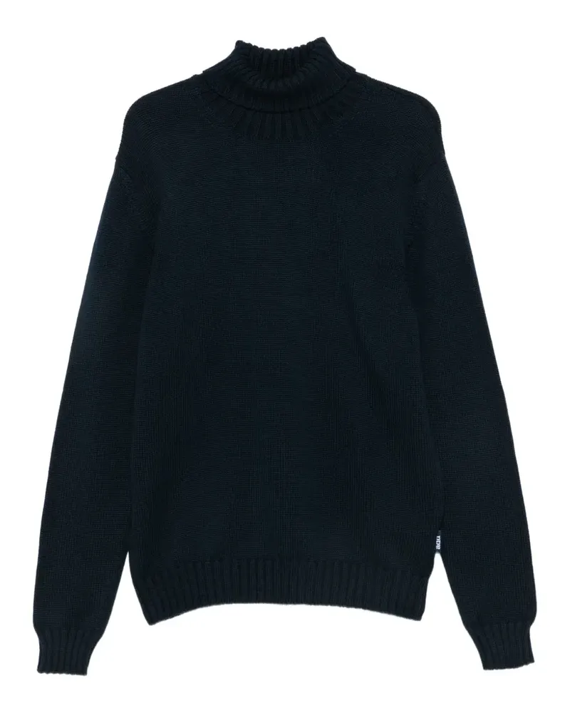 ADD Rollkragenpullover mit geripptem Saum - Blau Blau