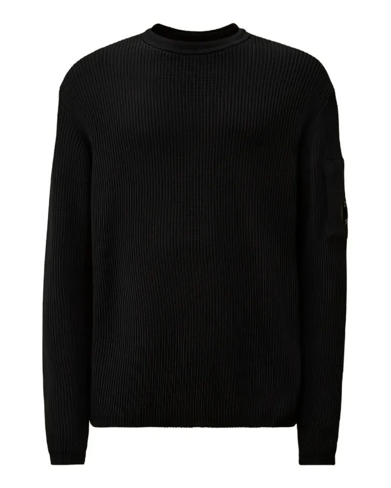 C.P. Company Pullover mit Logo-Patch - Schwarz Schwarz