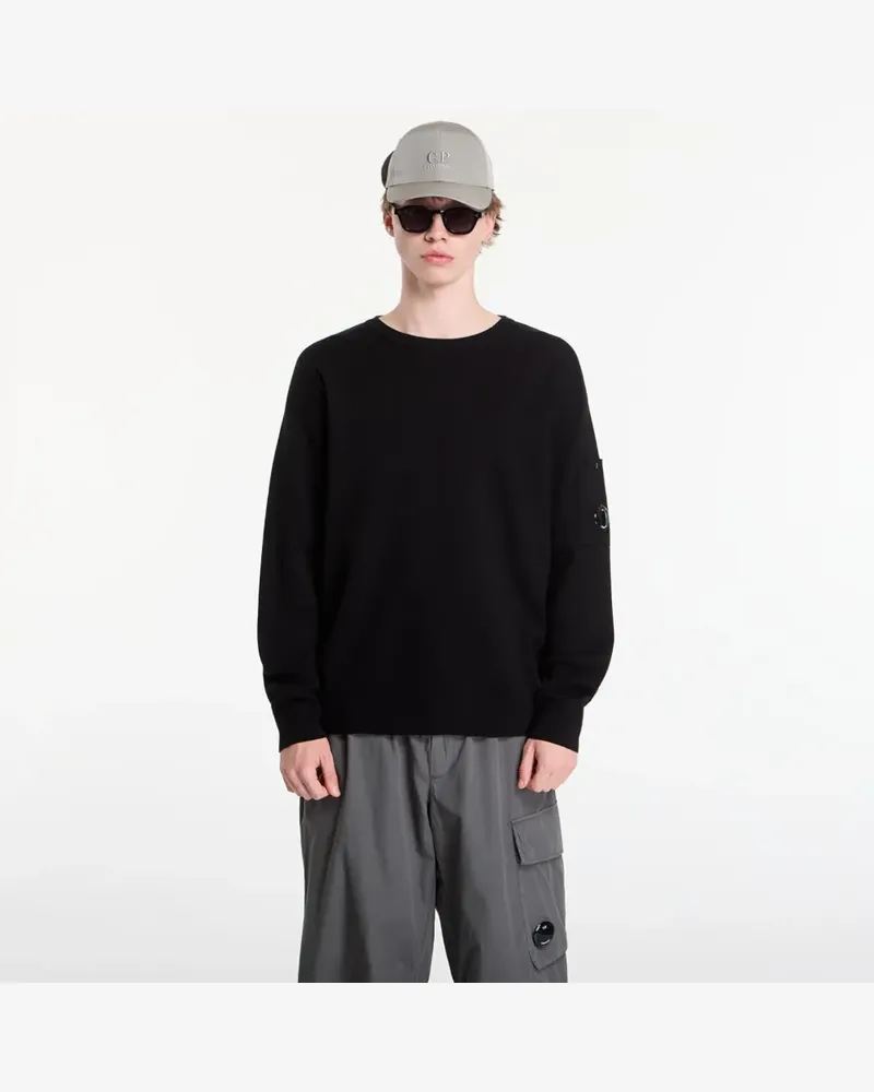 C.P. Company Pullover mit Logo-Patch - Schwarz Schwarz