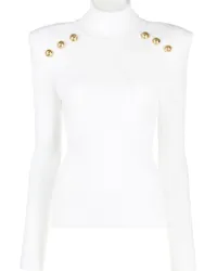 Balmain Gerippter Pullover Weiß