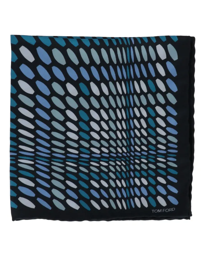 Tom Ford geometric-print pocket square - Schwarz Schwarz