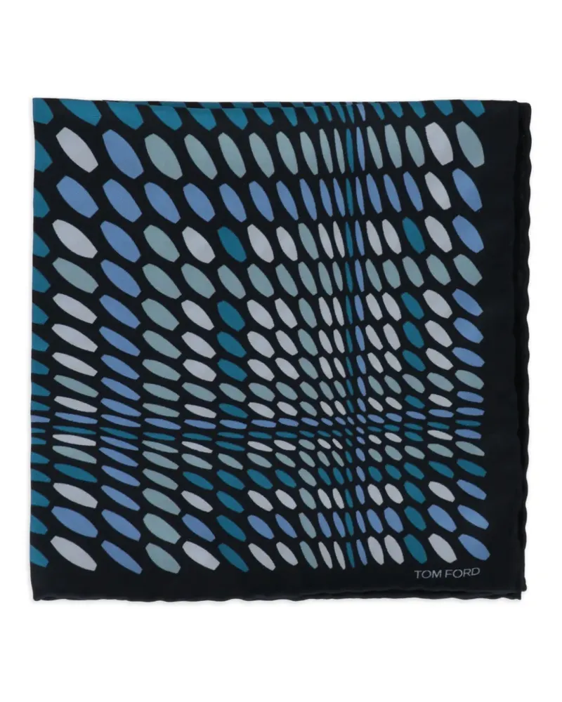 Tom Ford geometric-print pocket square - Schwarz Schwarz