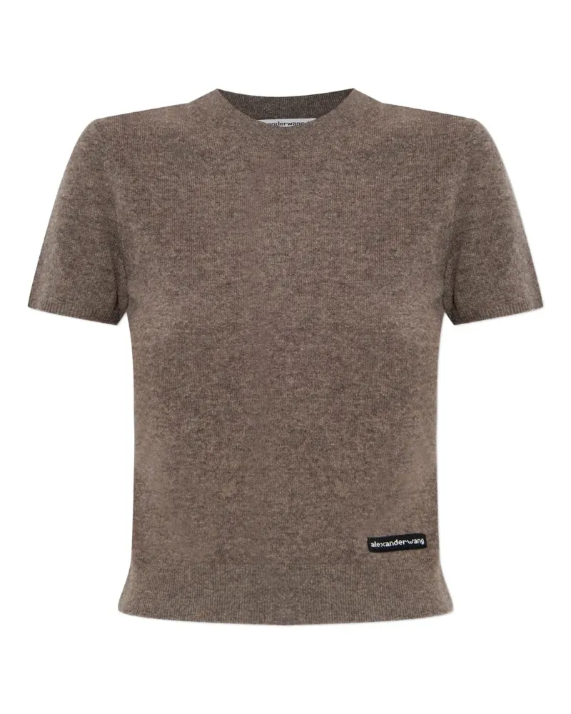 Alexander Wang Strickoberteil mit Logo-Etikett - Braun Braun