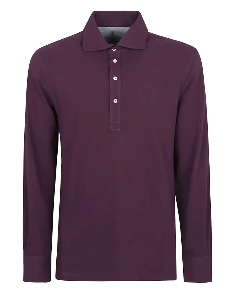 Brunello Cucinelli Langärmeliges Poloshirt - Violett Violett