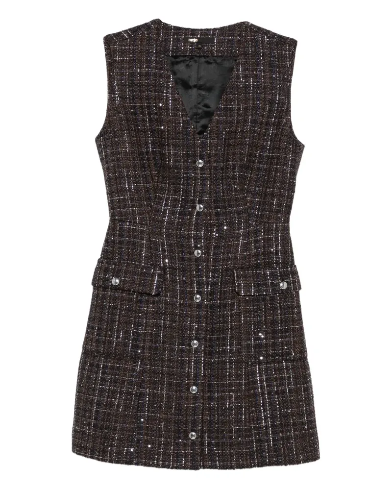 Maje Tweed-Kleid mit Knöpfen - Braun Braun