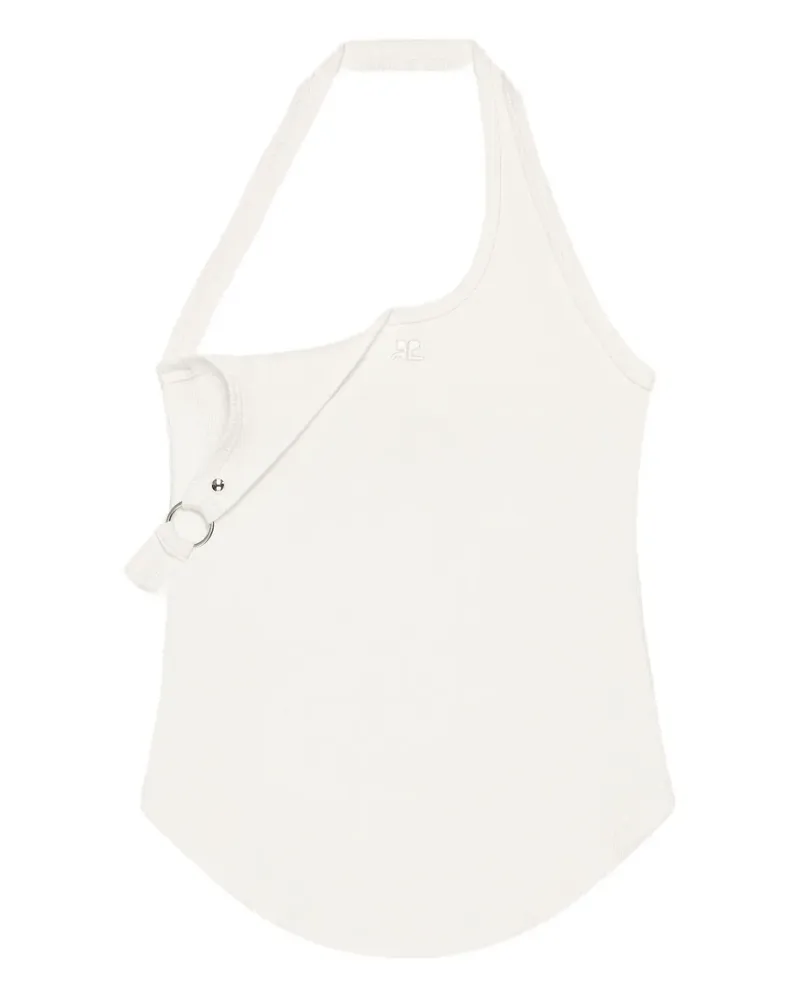 Courrèges Asymmetrisches Neckholder-Top - Weiß Weiß