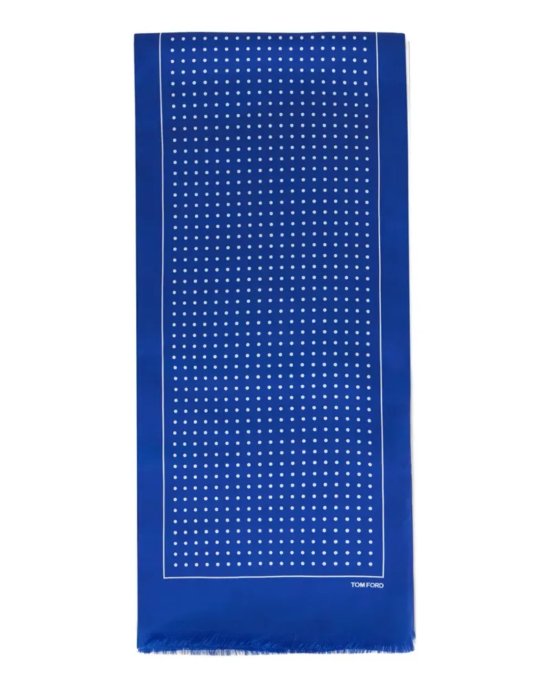 Tom Ford dotted fringed scarf - Blau Blau
