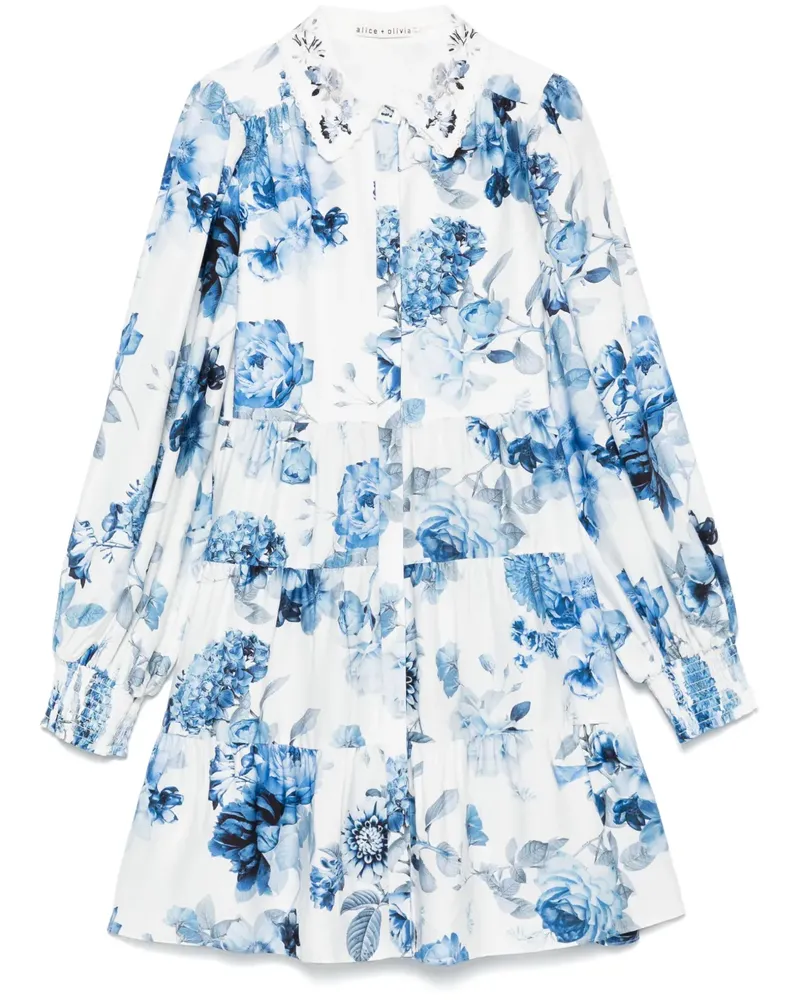 Alice + Olivia Junia Minikleid - Weiß Weiß