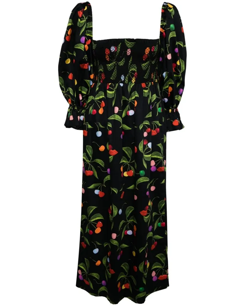 Borgo De Nor Ld Viona Midikleid - Schwarz Schwarz