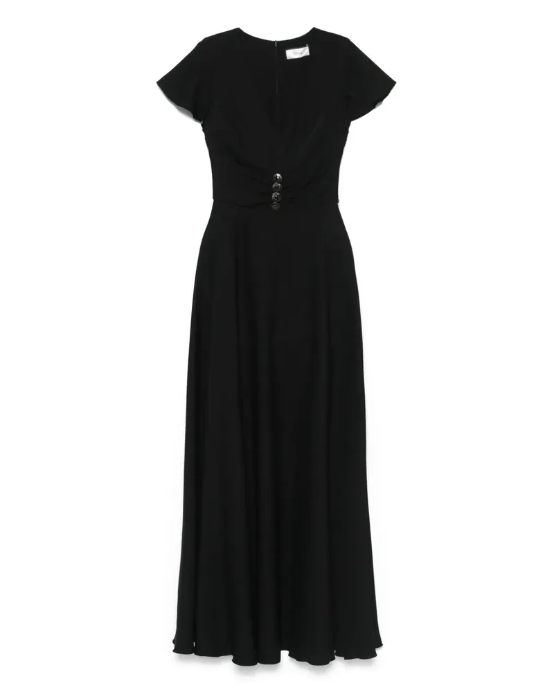 NISSA Maxikleid mit Zierknöpfen - Schwarz Schwarz
