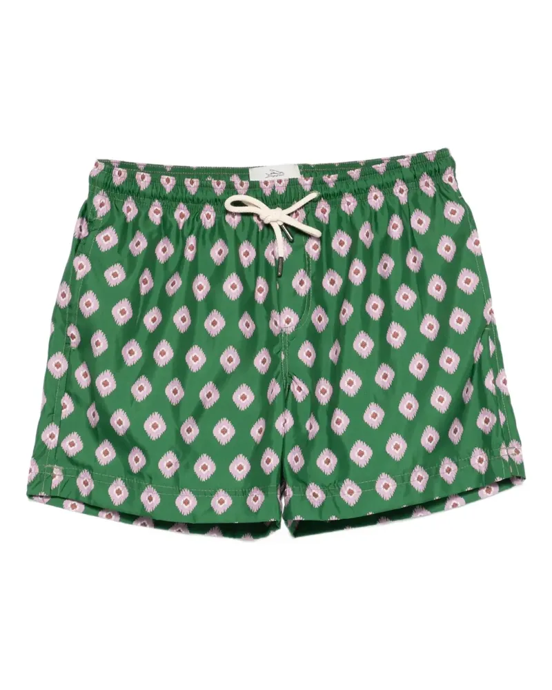 PENINSULA Badeshorts mit geometrischem Muster - Grün Grün