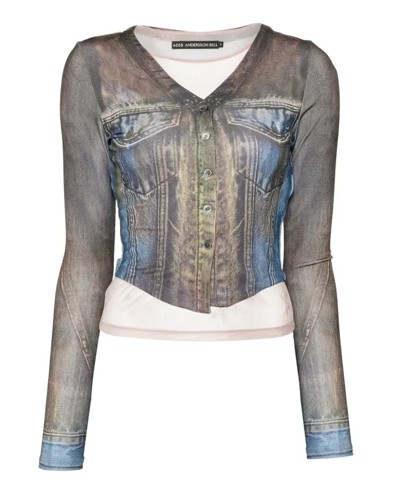 Andersson Bell Bluse im Layering-Look - Blau Blau