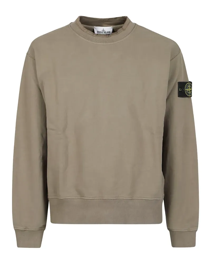 Stone Island 6100022 Sweatshirt aus gebürstetem Bio-Baumwollfleece - Grün Grün