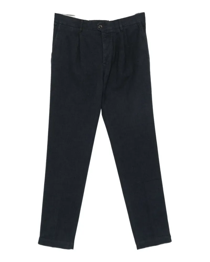Incotex Bundfaltenhose mit Fischgrätenmuster - Blau Blau