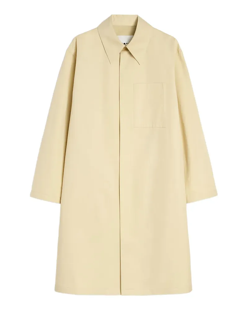 Jil Sander Popeline-Mantel mit aufgesetzter Tasche - Gelb Gelb