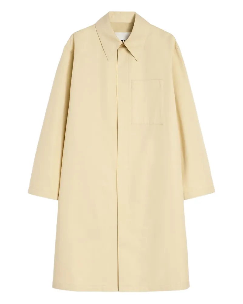 Jil Sander Popeline-Mantel mit aufgesetzter Tasche - Gelb Gelb
