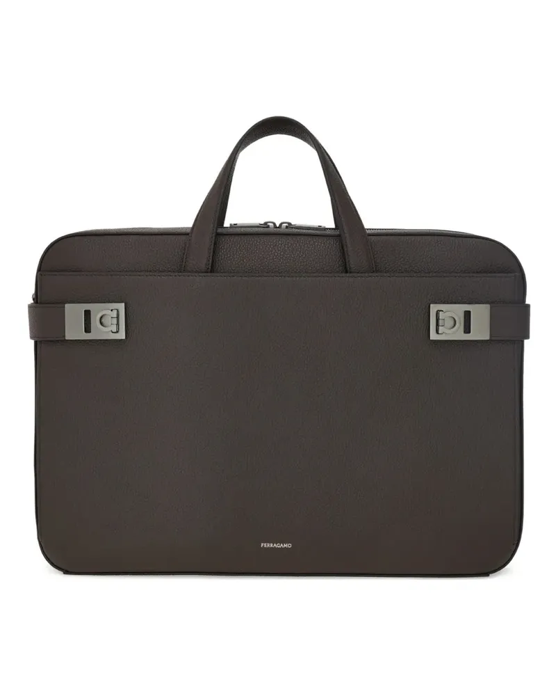 Ferragamo Aktentasche mit Gancini-Schnalle - Braun Braun