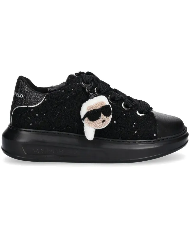 Karl Lagerfeld Bouclé-Sneakers - Schwarz Schwarz