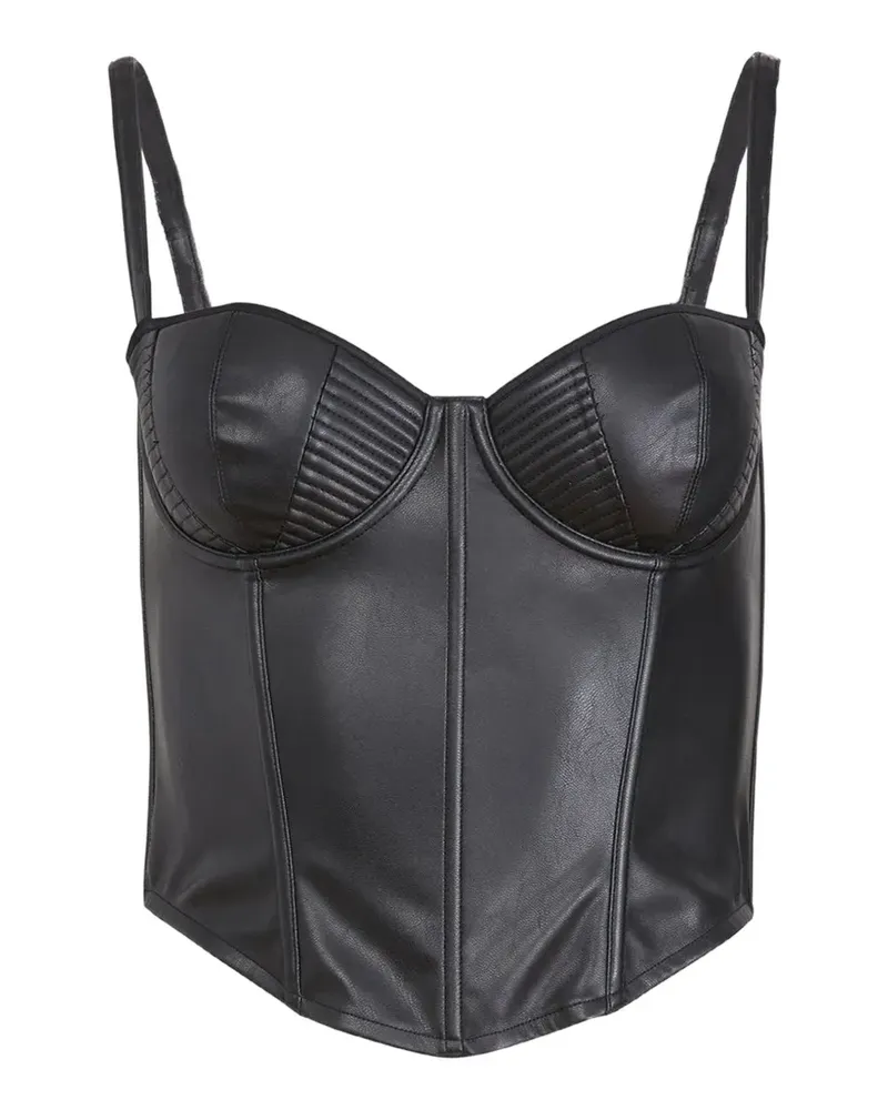 Fleur Du Mal Bustier-Top mit Stäbchen - Schwarz Schwarz