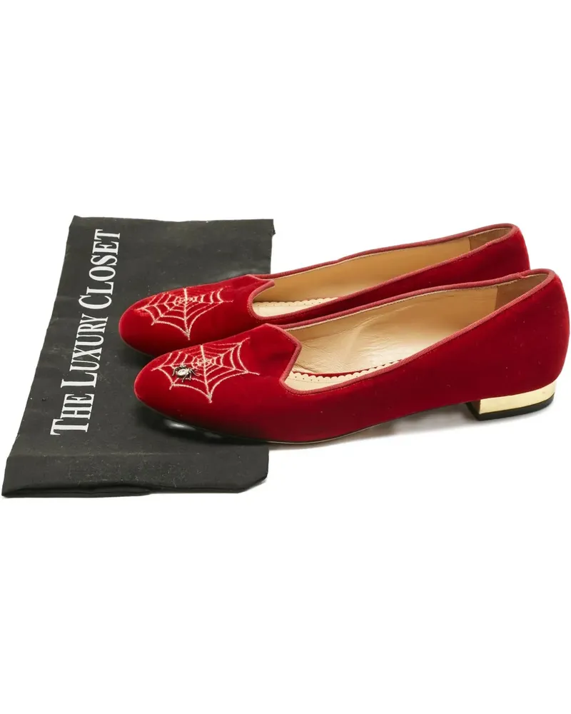 Charlotte Olympia Spider velvet ballerinas - Rot Rot