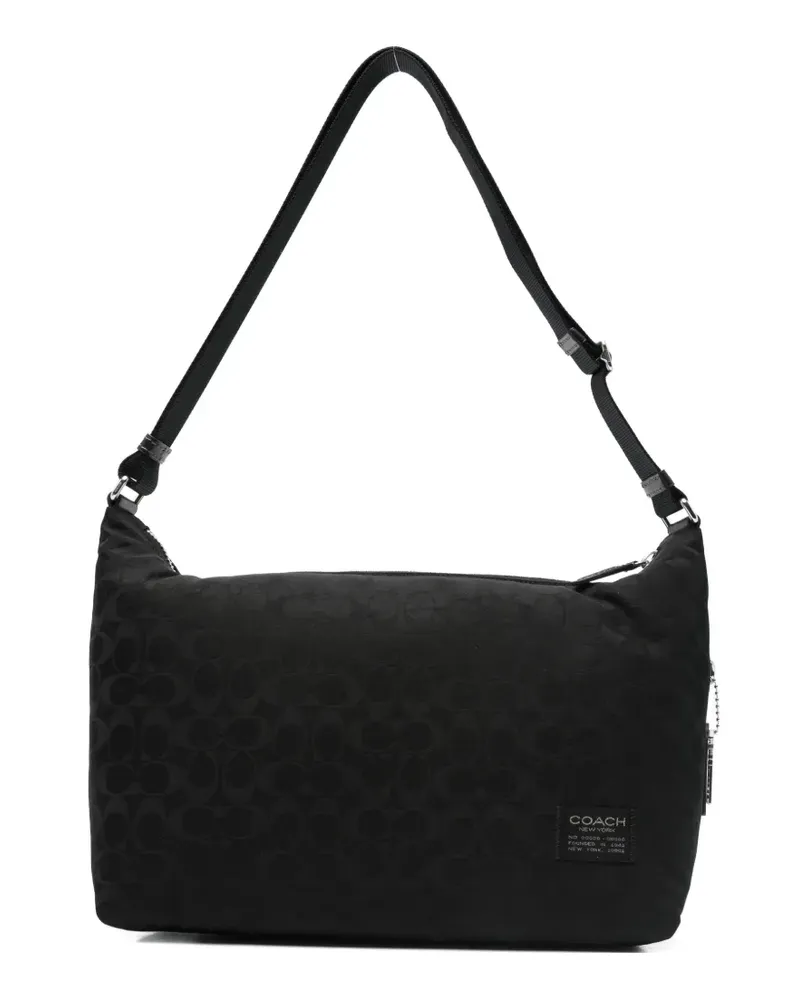 Coach pattern key-charm shoulder bag - Schwarz Schwarz