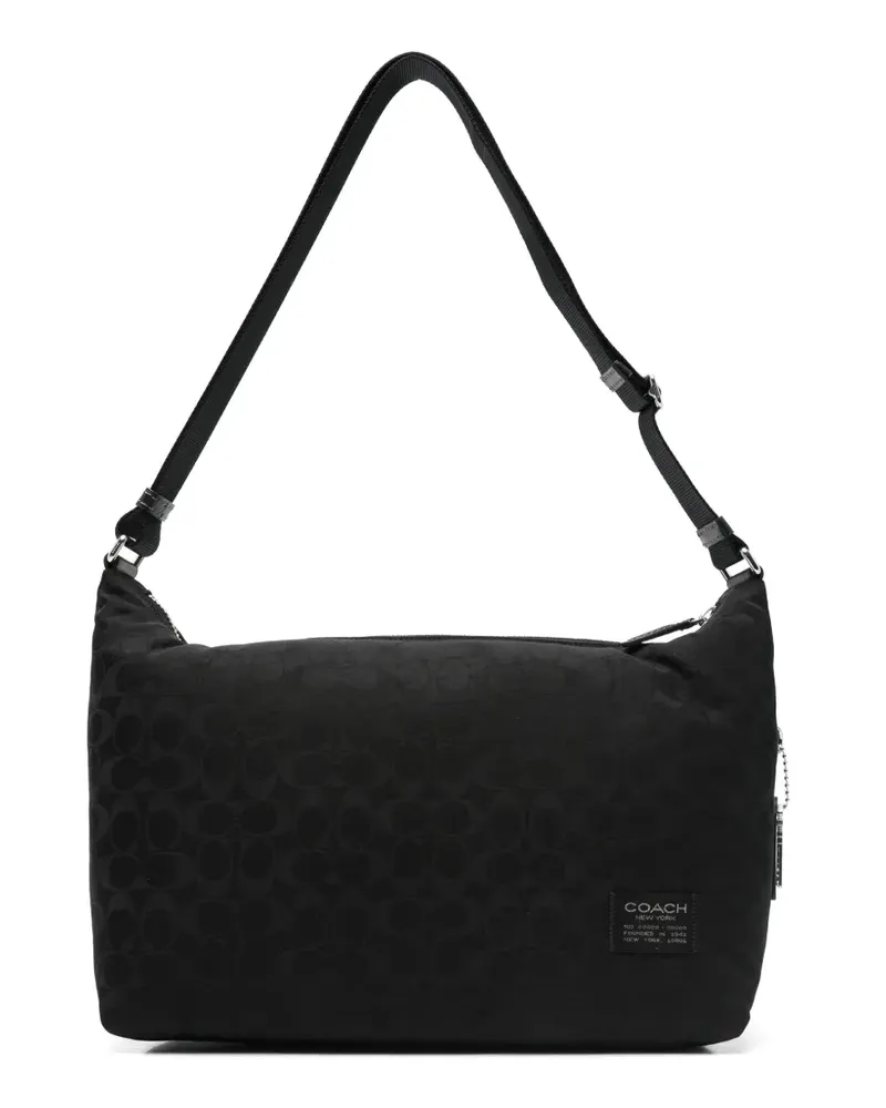 Coach pattern key-charm shoulder bag - Schwarz Schwarz