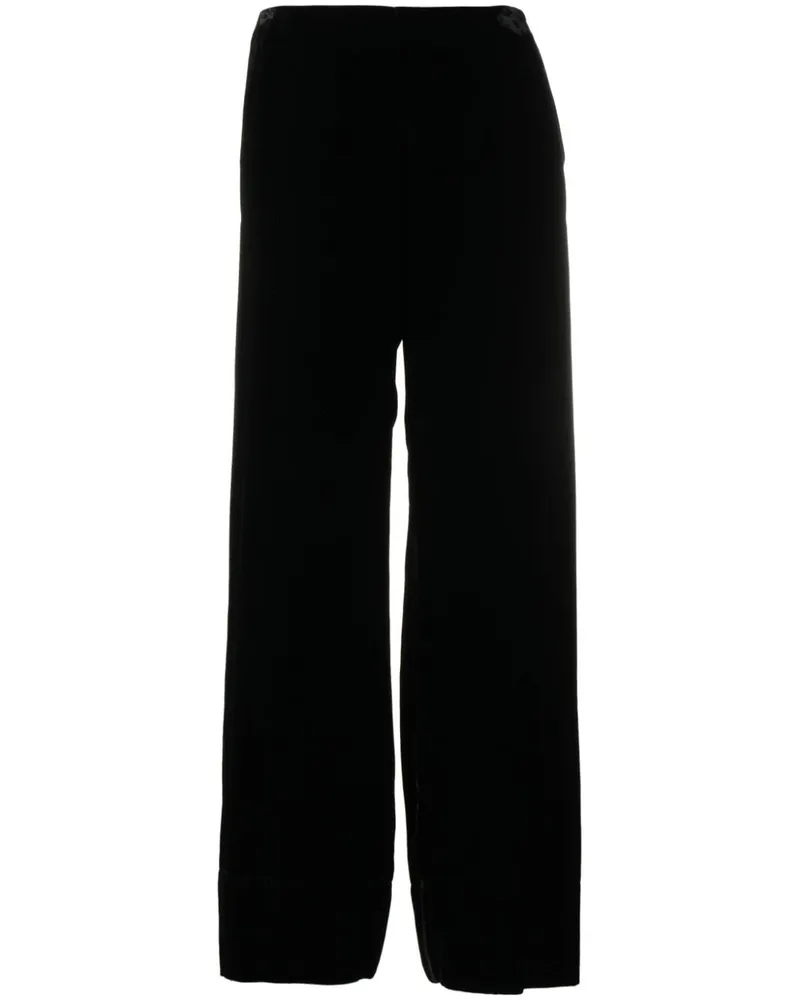 Totême Weite Hose aus Samt - Schwarz Schwarz