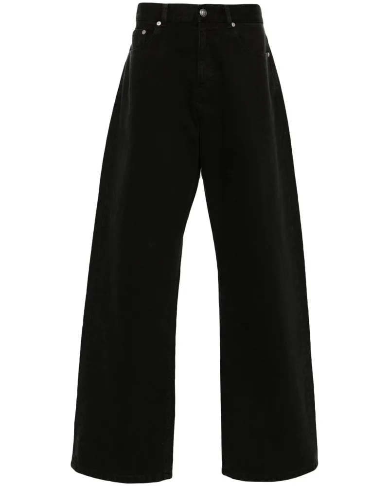 Palm Angels Halbhohe Jeans mit lockerem Schnitt - Schwarz Schwarz