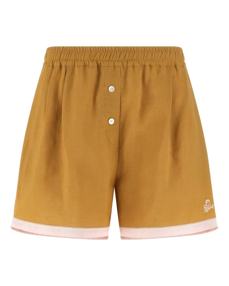 Marni elastic waistband button shorts - Braun Braun