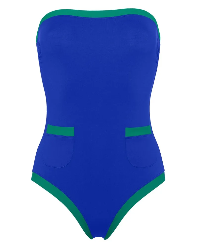 Eres Noche Bustier-Badeanzug mit Kontrastdetail - Blau Blau