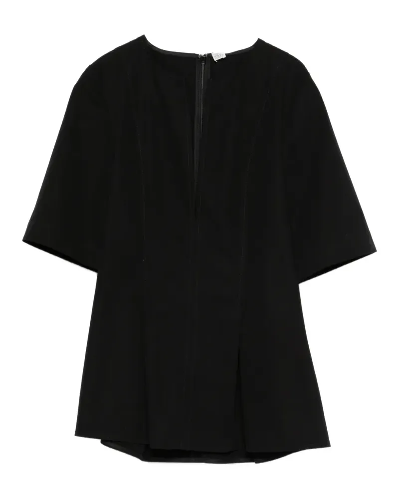 Totême slit-detail flared blouse - Schwarz Schwarz