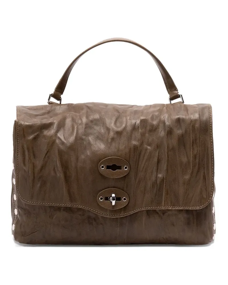 Zanellato Schultertasche mit Nieten - Braun Braun
