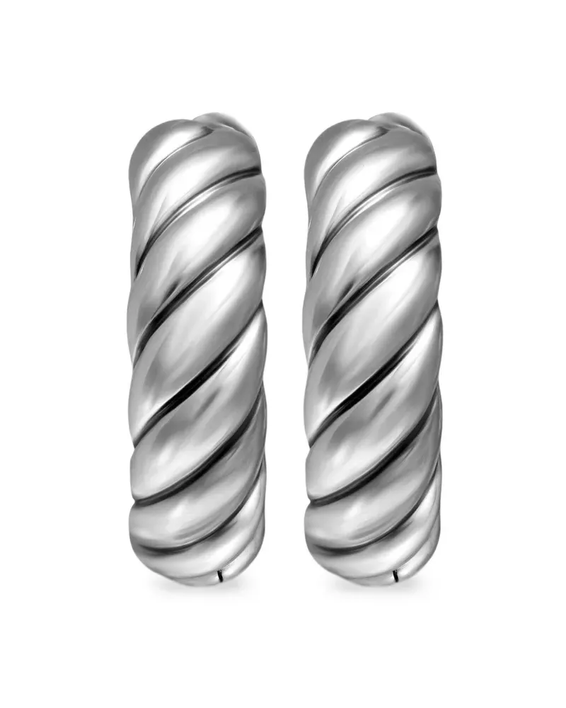 David Yurman Sculpted Cable Creolen aus Sterlingsilber 18,6mm Silber
