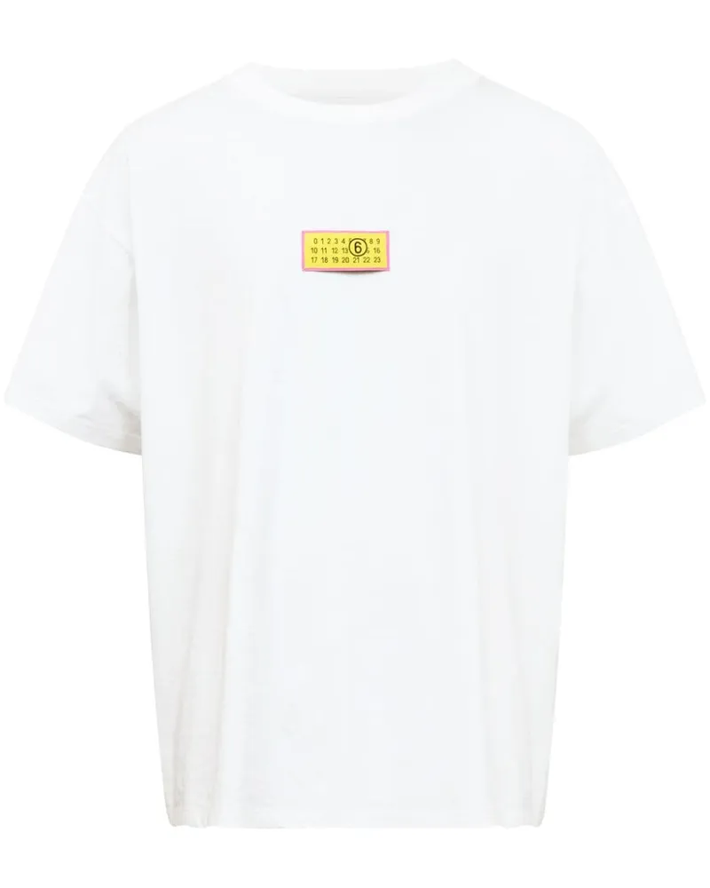 Maison Margiela T-Shirt mit Nummern-Patch - Weiß Weiß