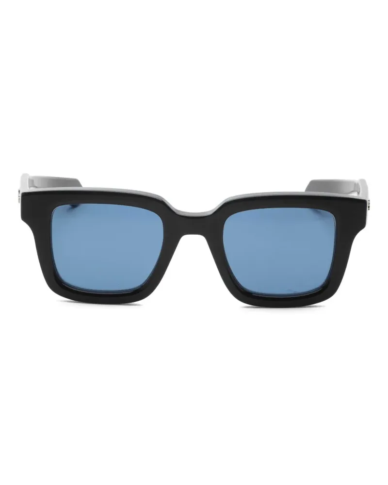 Ferragamo Sonnenbrille mit eckigem Gestell - Schwarz Schwarz