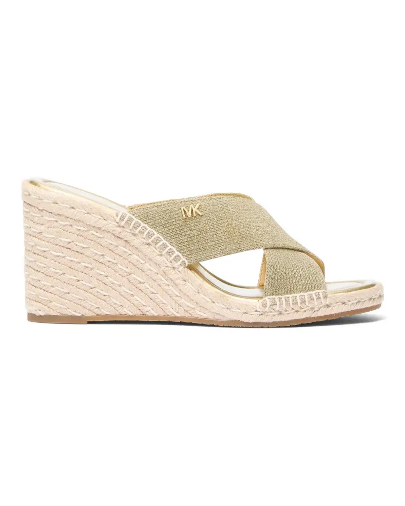 Michael Kors Kenzie crossover-strap wedge sandals - Gold Gold