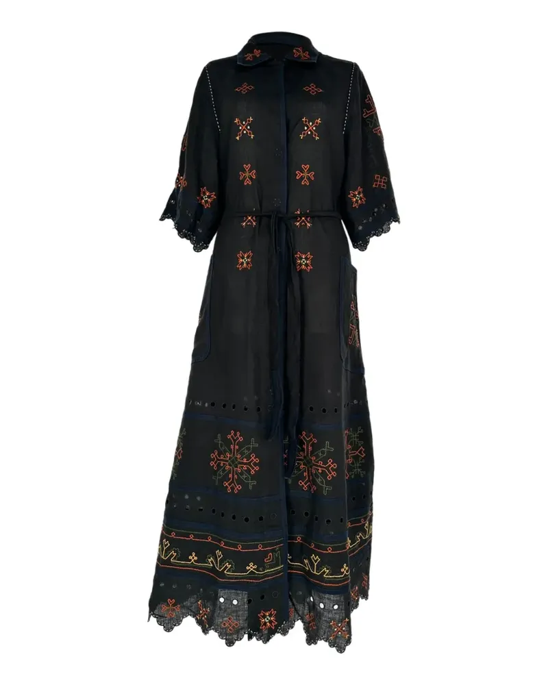 VITA KIN 2020s Greta Midikleid - Schwarz Schwarz